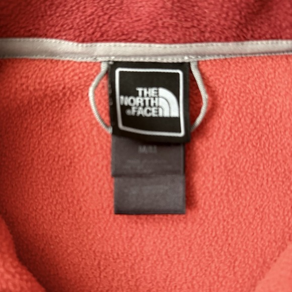 North Face Jacket Sweater Womens Medium Orange Maroon Fleece Full Zip Outdoors - Picture 7 of 10